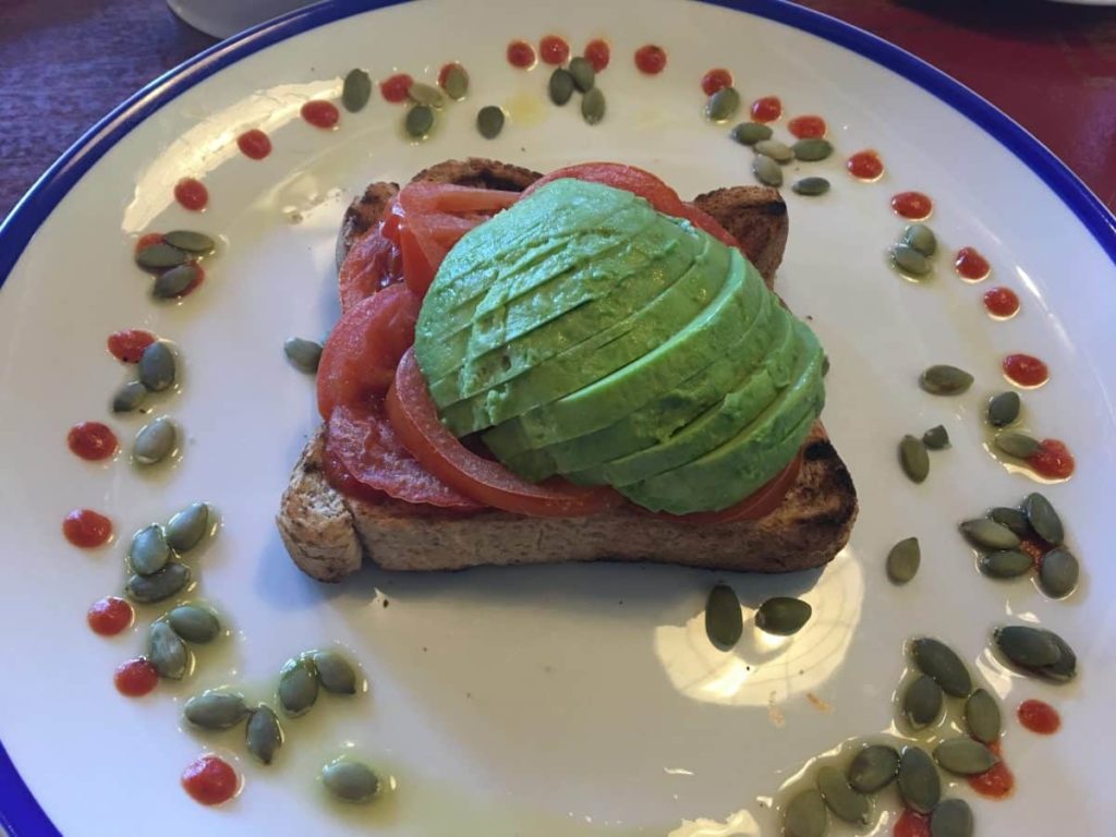 Center Parcs Sports Cafe Avocado on toast