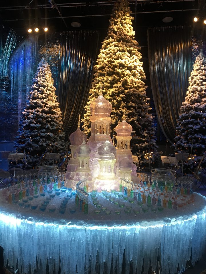 The Great Hall trees and ice sculpture