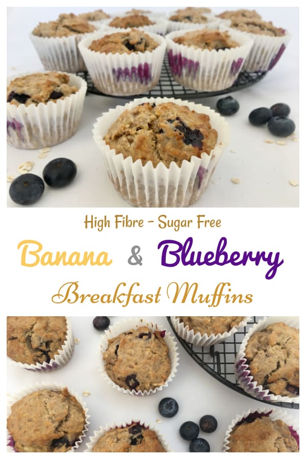 Banana & Blueberry Breakfast Muffins Pin