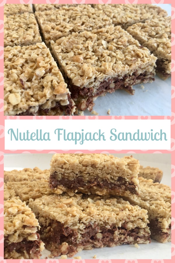 Nutella Flapjack Sandwich Pinterest Pin