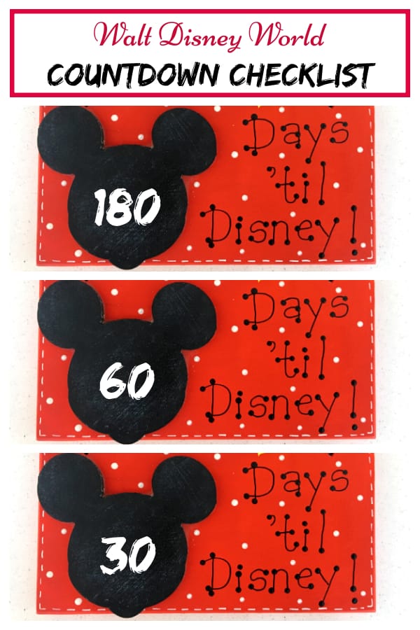 Walt Disney World Countdown Checklist Pinterest Pin