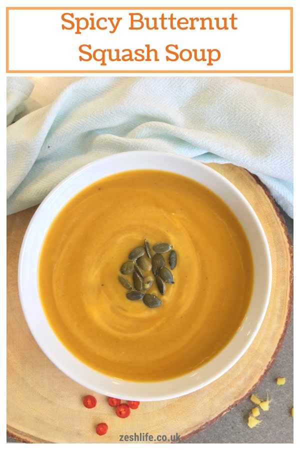 Spicy Butternut Squash Soup Pinterest Pin