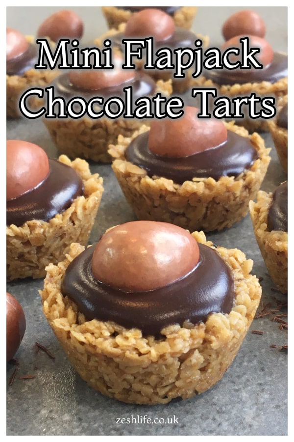 Mini Flapjack Chocolate Tarts Pinterest Pin