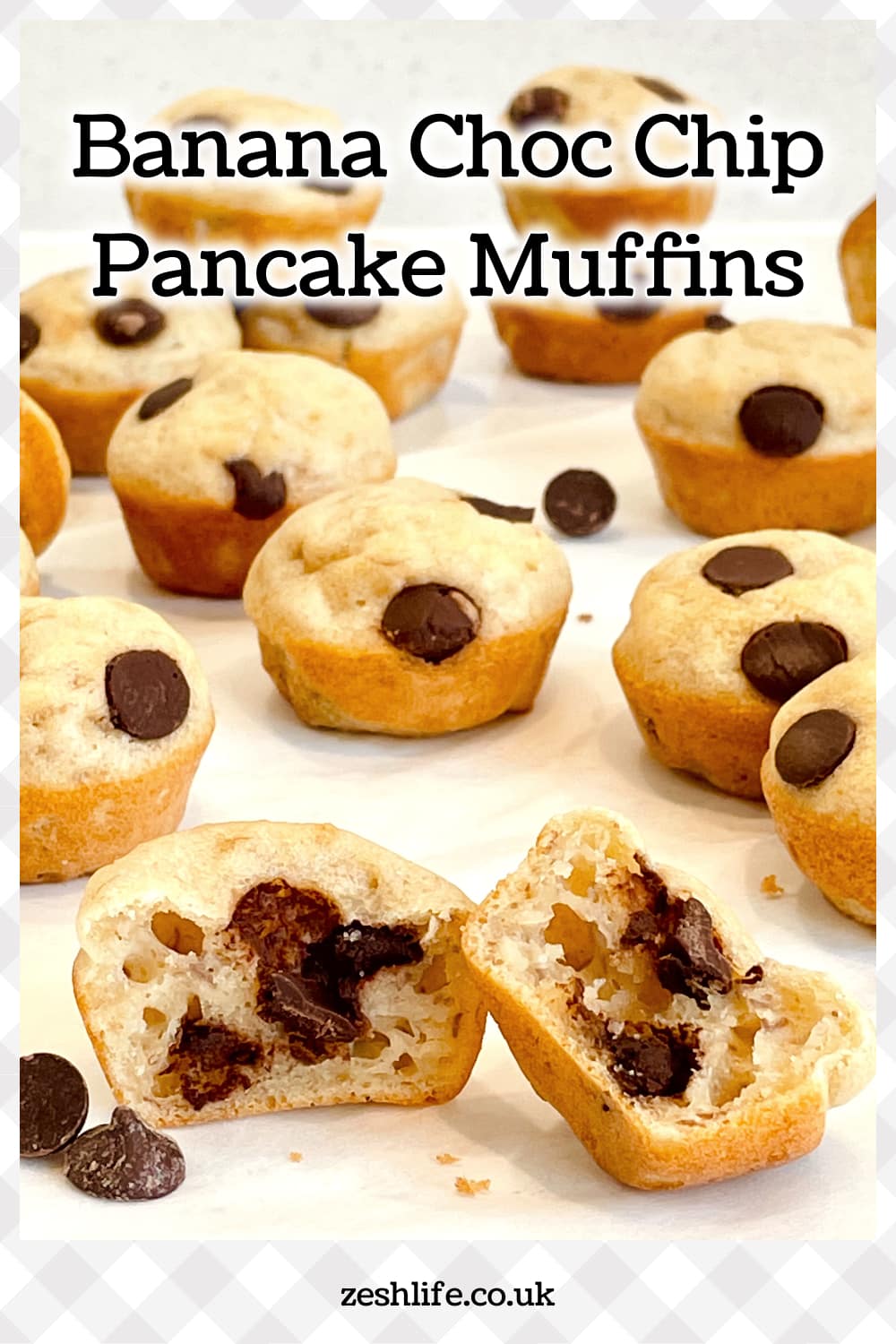 Banana Choc Chip Pancake Muffins Pin