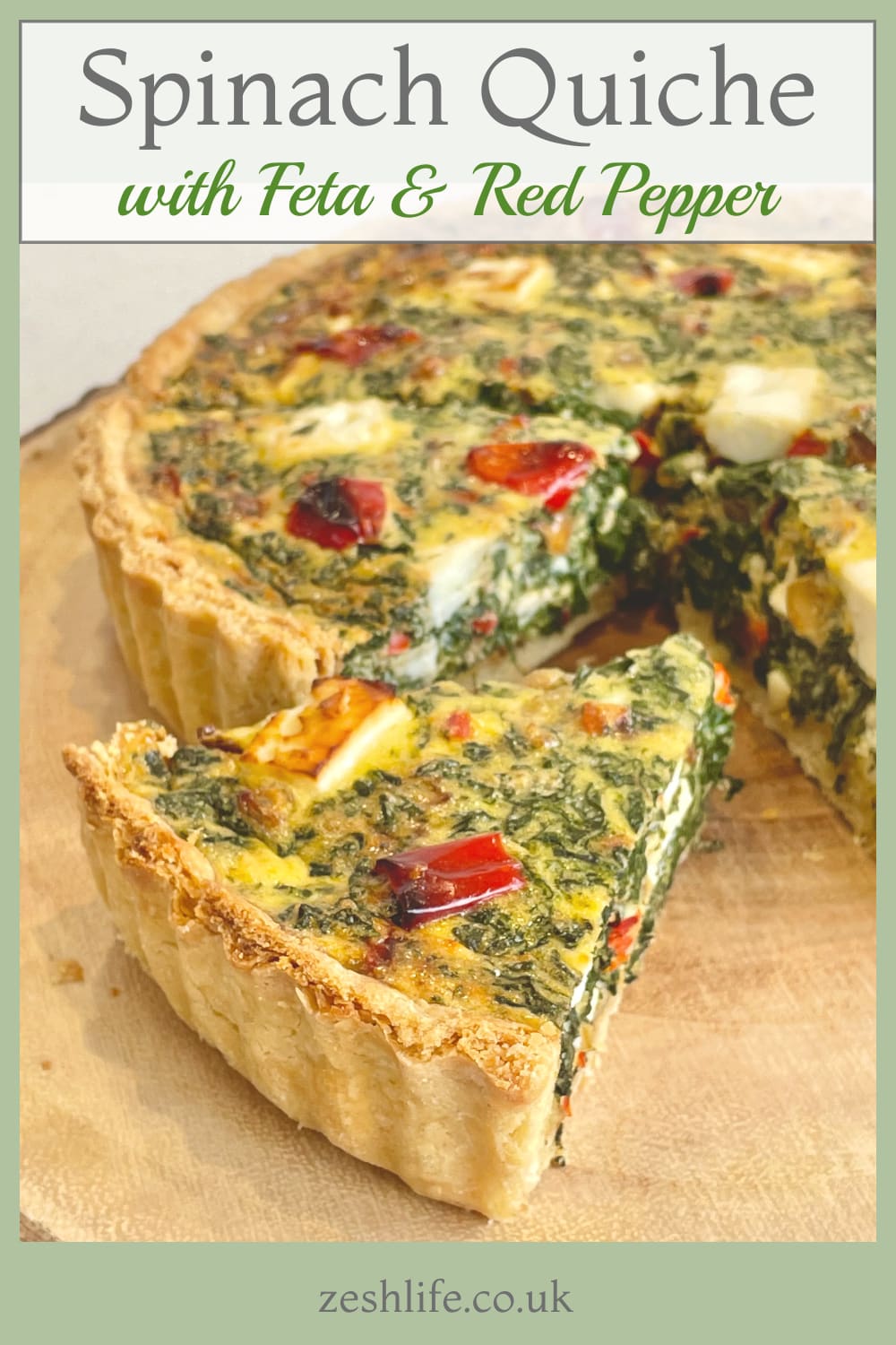 Spinach Feta Red Pepper Quiche Recipe Pinterest