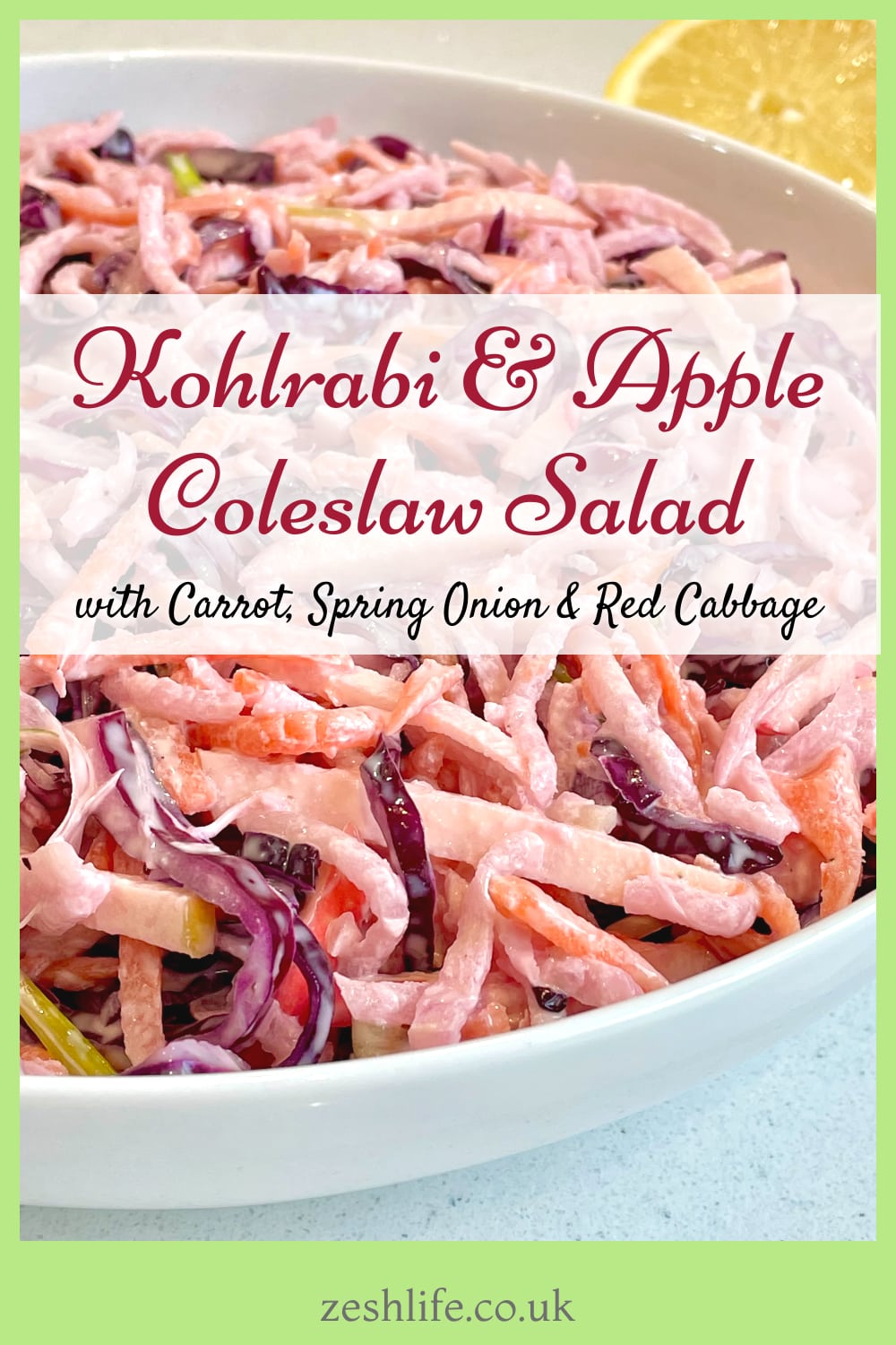 Kohlrabi & Apple Coleslaw Salad Recipe Pin