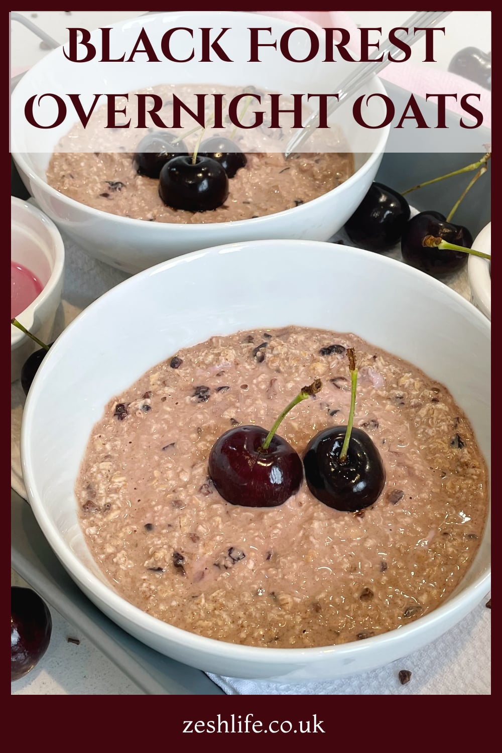 Black Forest Overnight Oats Recipe Pinterest Pin