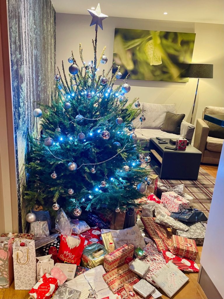 Center Parcs decorated Christmas tree and presents