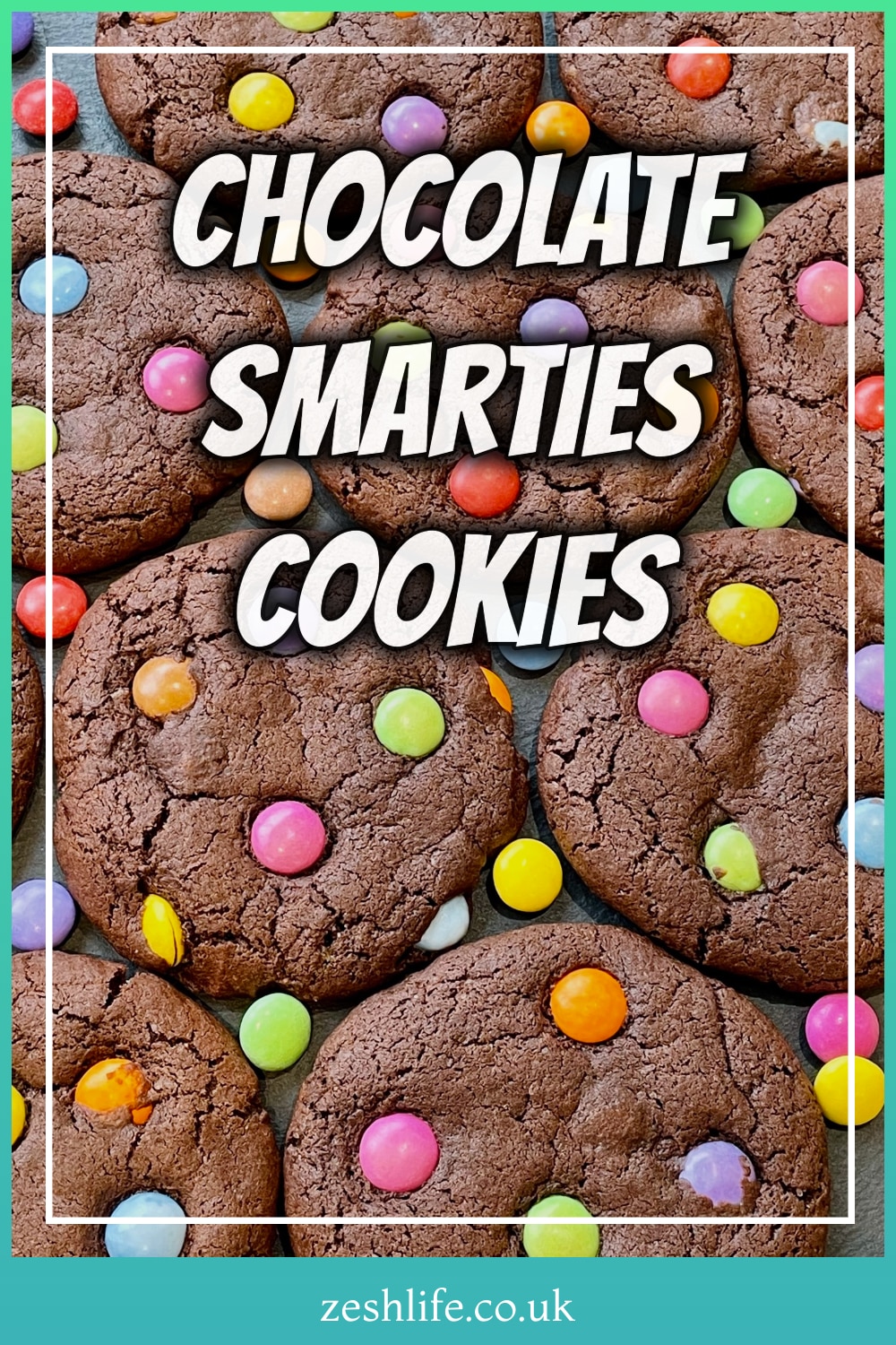 Chocolate Smarties Cookies Pinterest Pin