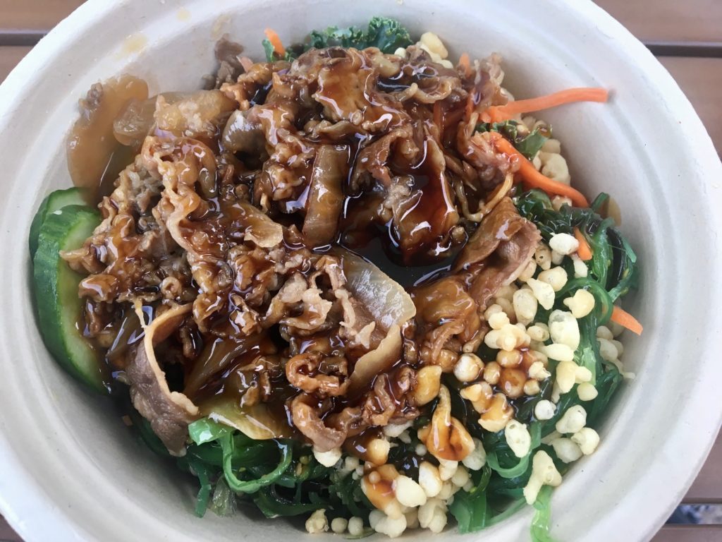 Disney Springs YeSake beef bowl