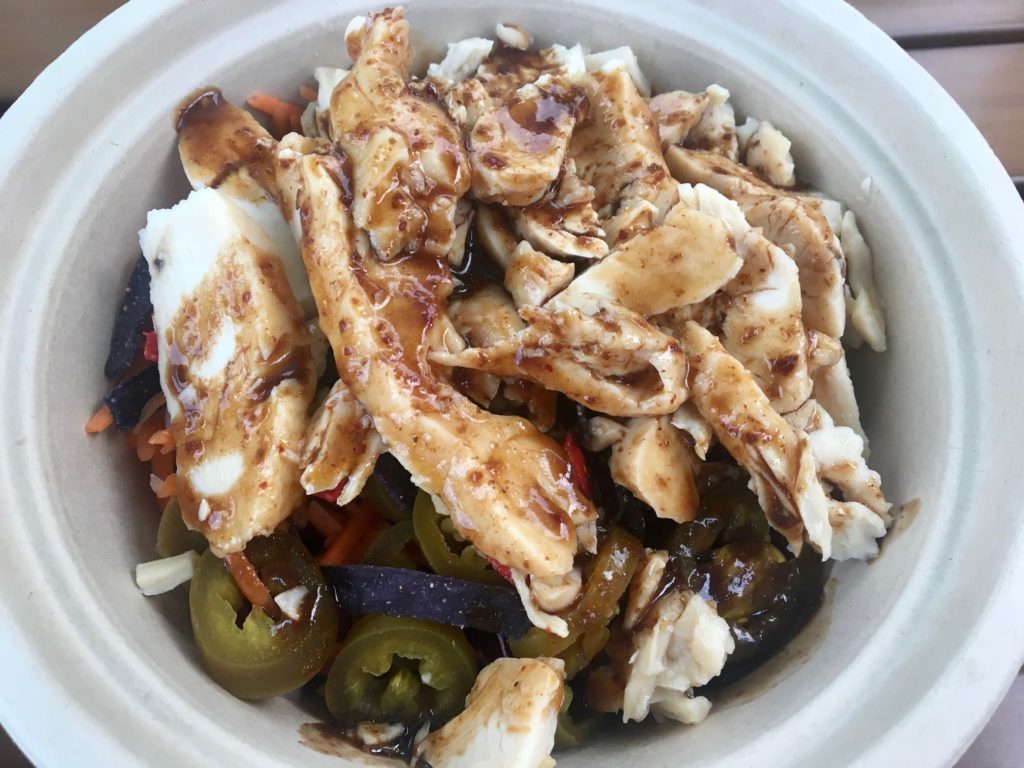 Disney Springs YeSake chicken bowl