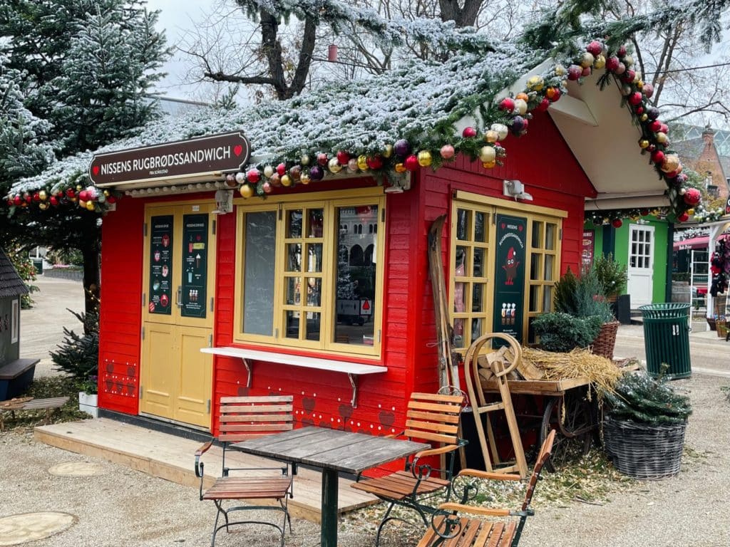 Tivoli Gardens Red Christmas Market Stall