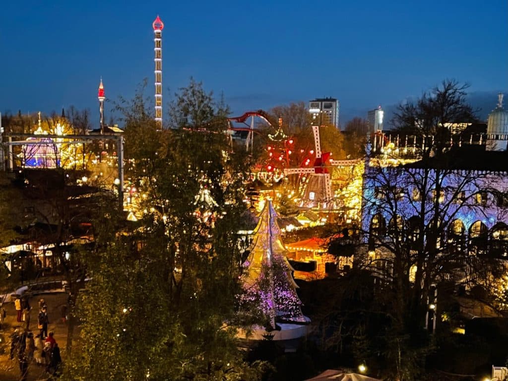 View of Tivoli Gardens from Nimb Hotel Room