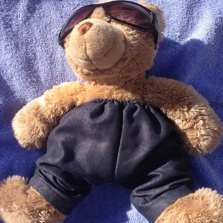 Sunbathing Albert the bear