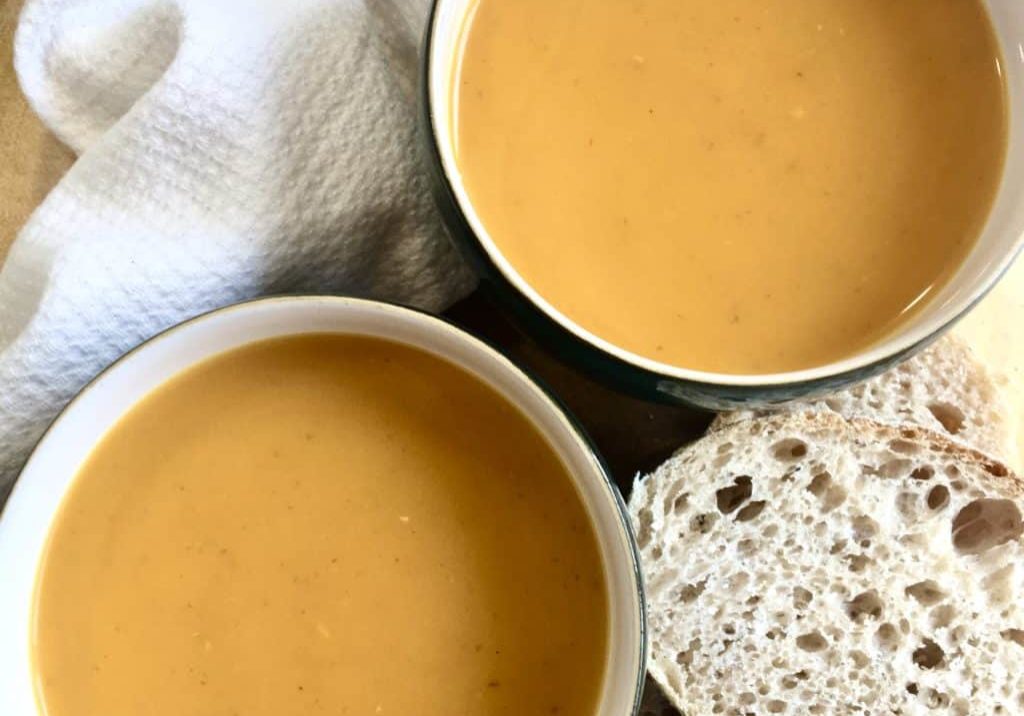 Roasted Butternut Squash and Sweet Potato Soup